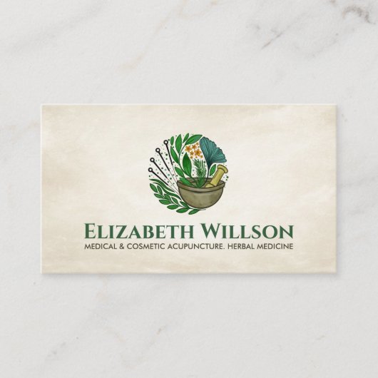 Acupunctuur en kruidengeneeskunde visitekaartje (Voorkant)