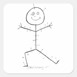 Acupunctuur kleverig vierkante sticker