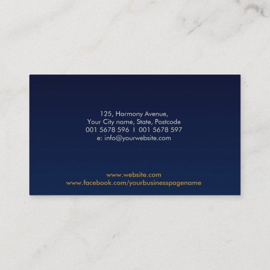 Acupunctuur Lotus - Moeder van parelhout en goud Visitekaartje (Achterkant)