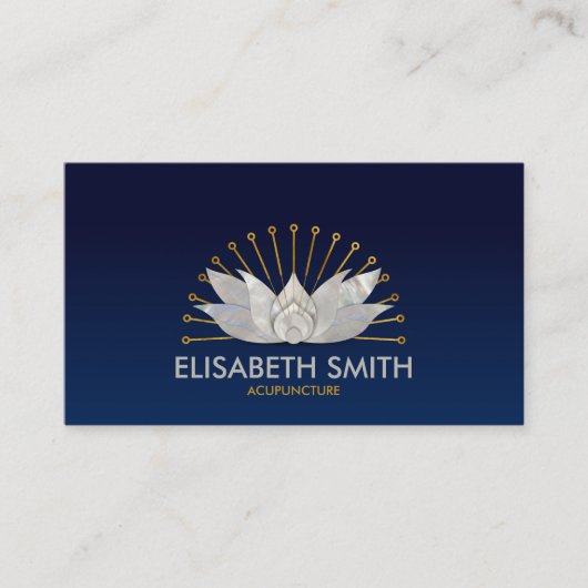 Acupunctuur Lotus - Moeder van parelhout en goud Visitekaartje (Voorkant)