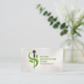 Acupunctuur Naald en bladeren Visitekaartje (Staand voorkant)