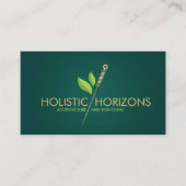 Acupunctuur Naald en bladeren Visitekaartje (Voorkant)