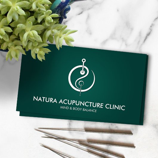 Acupunctuur Naald - Yin Yang  Visitekaartje