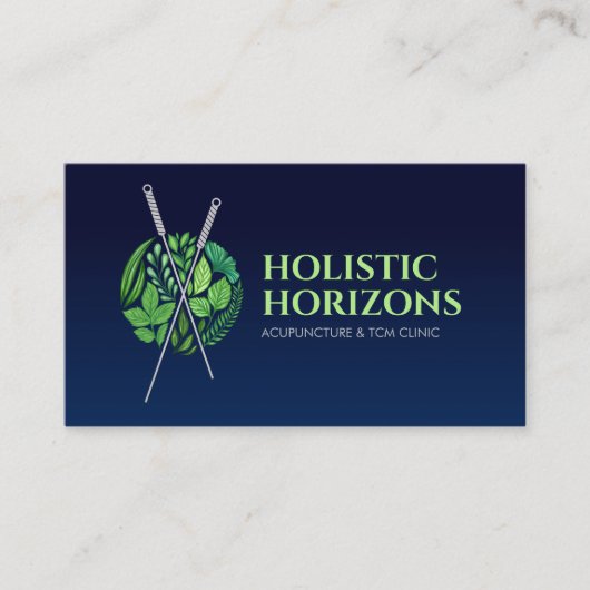 Acupunctuur Naalden, Kruiden en Bladeren Visitekaartje (Voorkant)