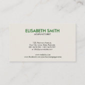 Acupunctuur Naalden, Yin Yang, Kruiden en Bladeren Visitekaartje (Achterkant)