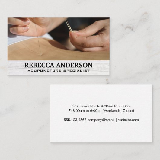 Acupunctuur Rug Sessie | Holistische Geneeskunde Afsprakenkaartje (Voorkant / Achterkant)