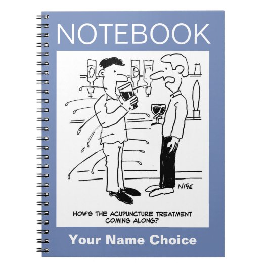 Acupunctuurbehandeling Cartoon Notitieboek (Voorkant)