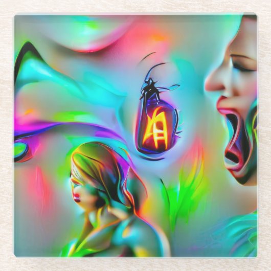 Acusticofobie Glazen Onderzetter (Voorkant)