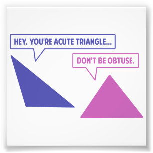 Acute driehoek Obuse hoek Foto Afdruk