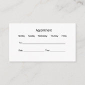 Acute zorgverlener afsprakenkaartje (Achterkant)