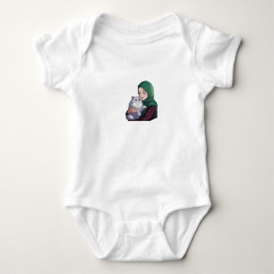 Acuut meisje knuffel schattige kat romper