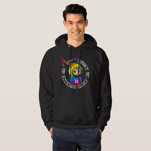 Acwop Mannen Rainbow Hoodie (Voorkant volledig)