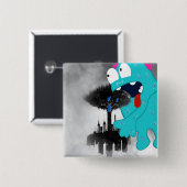 Acwop Pin Pollution Monster Vierkante Button 5,1 Cm (Voorkant /achterkant)