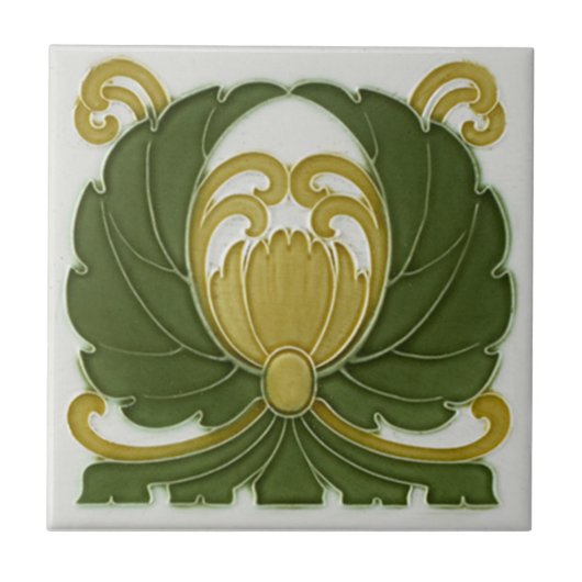 AD003 Art Deco Reproduction Ceramic Tile Tegeltje (Voorkant)