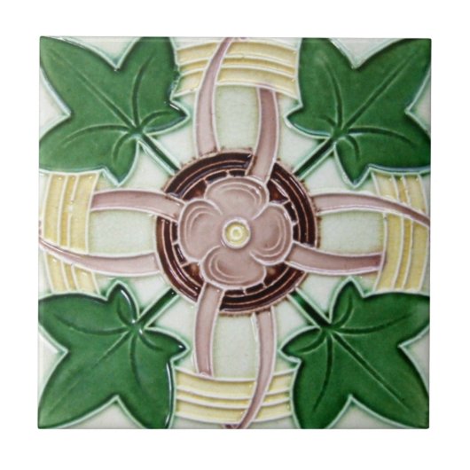 AD010 Art Deco Reproduction Ceramic Tile Tegeltje (Voorkant)