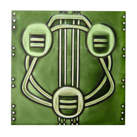 AD011 Art Deco Reproduction Ceramic Tile Tegeltje (Voorkant)