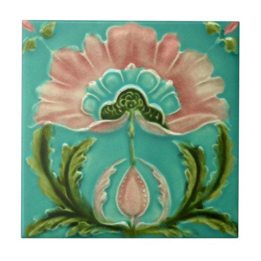 AD015 Art Deco Reproduction Ceramic Tile Tegeltje (Voorkant)