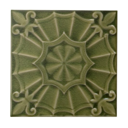 AD016 Art Deco Reproduction Ceramic Tile Tegeltje (Voorkant)