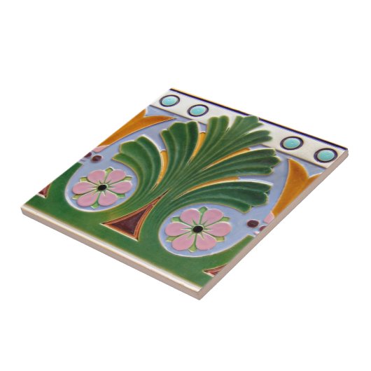 AD022 Art Deco Reproduction Ceramic Tile Tegeltje (Zijkant)