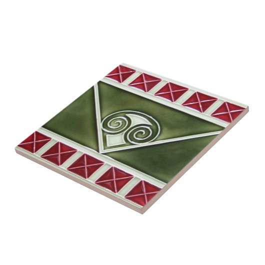 AD029 Art Deco Reproduction Ceramic Tile Tegeltje (Zijkant)