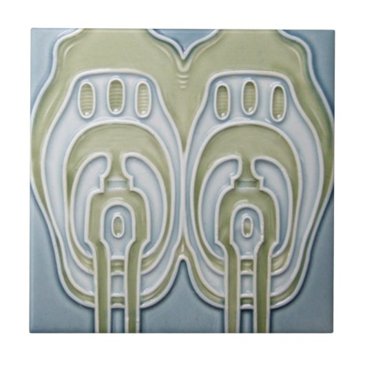 AD030 Art Deco Reproduction Ceramic Tile Tegeltje (Voorkant)