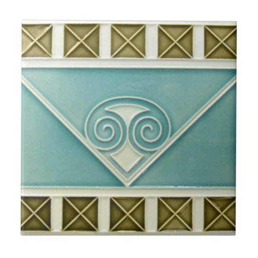 AD031 Art Deco Reproduction Ceramic Tile Tegeltje (Voorkant)