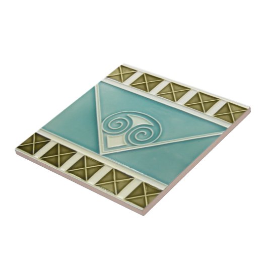 AD031 Art Deco Reproduction Ceramic Tile Tegeltje (Zijkant)