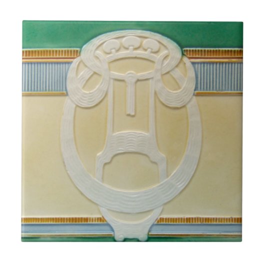 AD032 Art Deco Reproduction Ceramic Tile Tegeltje (Voorkant)