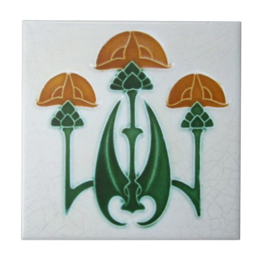 AD038 Art Deco Reproduction Ceramic Tile Tegeltje (Voorkant)