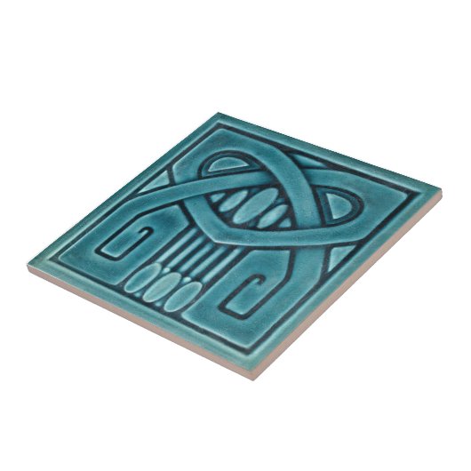 AD041 Art Deco Reproduction Ceramic Tile Tegeltje (Zijkant)