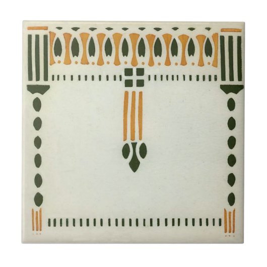 AD043 Art Deco Reproduction Ceramic Tile Tegeltje (Voorkant)