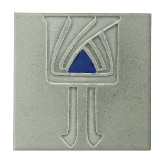 AD046 Art Deco Reproduction Ceramic Tile Tegeltje (Voorkant)