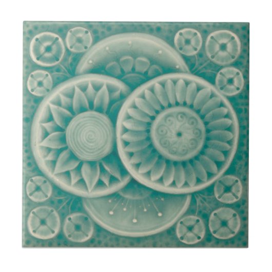 AD050 Art Deco Reproduction Ceramic Tile Tegeltje (Voorkant)