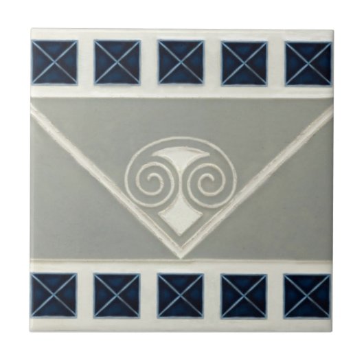 AD051 Art Deco Reproduction Ceramic Tile Tegeltje (Voorkant)