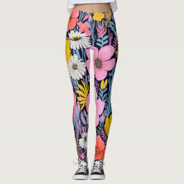 AD 001 - Bloemen digitaal patroon Leggings