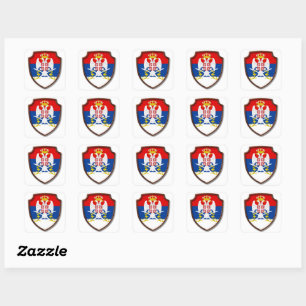 AD 001 - Servisch middeleeuws schild Servië Vierkante Sticker
