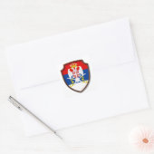 AD 001 - Servisch middeleeuws schild Servië Vierkante Sticker (Envelop)