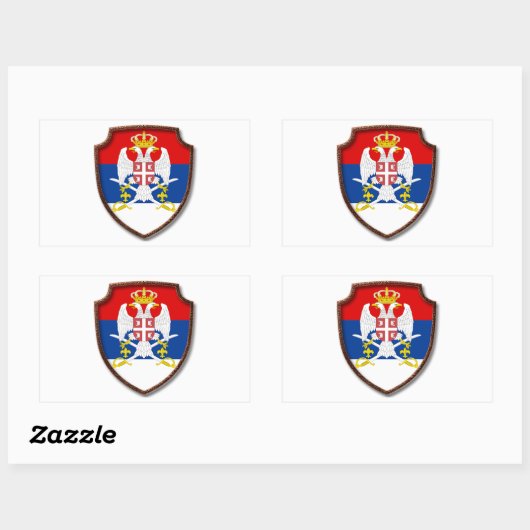 AD 001 - Servische middeleeuwse schild Servië Rechthoekige Sticker (Vel)