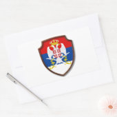 AD 001 - Servische middeleeuwse schild Servië Rechthoekige Sticker (Envelop)
