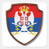 AD 001 - Servische middeleeuwse schild Servië Vierkante Sticker (Voorkant)