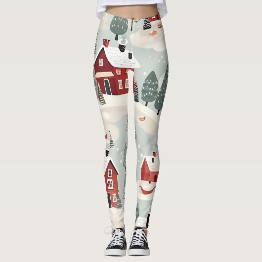 AD 002 - digitaal kerstpatroon Leggings (Voorkant)