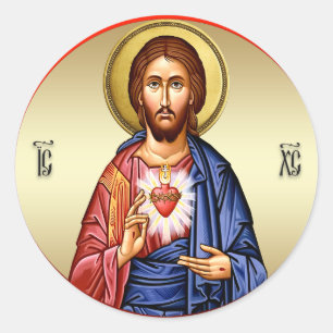 AD 002 - Jezus Christus Ronde Sticker