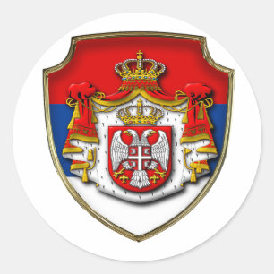 AD 002 - Servisch middeleeuws schild Servië Ronde Sticker