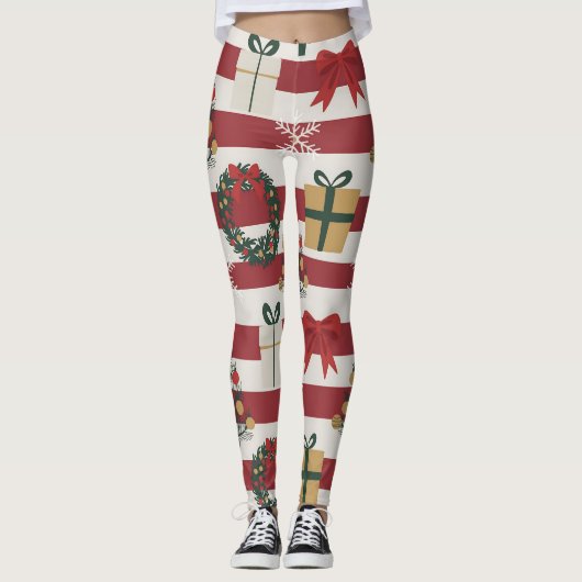 AD 004 - digitaal kerstpatroon Leggings (Voorkant)