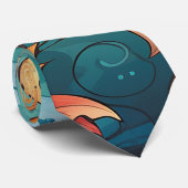 AD 013 - Bloemendigitaal patroon Stropdas (Opgerold)