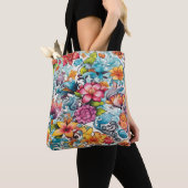 AD 019 - Bloemen digitaal patroon Tote Bag (Dichtbij)