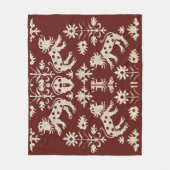 AD 1200s gespikkelde leeuwen print Fleece Deken (Voorkant)