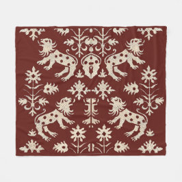 AD 1200s gespikkelde leeuwen print Fleece Deken