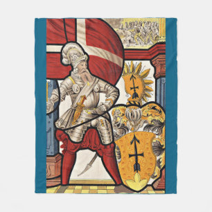 AD 1600 Zwitserse soldaat afdruk Fleece Deken