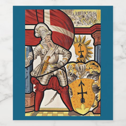 AD 1600 Zwitserse soldatenprint Wijn Etiket (Enkel label)